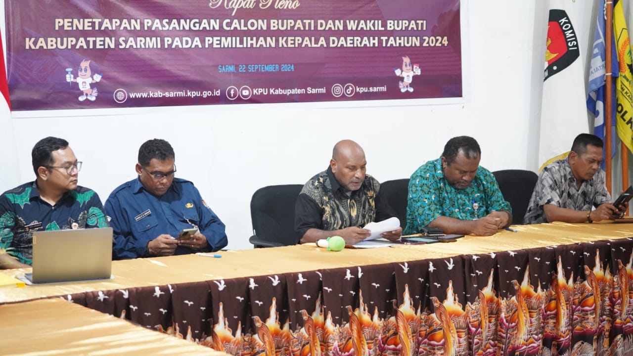 Tiga Paslon Kontestan Pilkada di Tetapkan KPU Sarmi, Dinyatakan Memenuhi Syarat